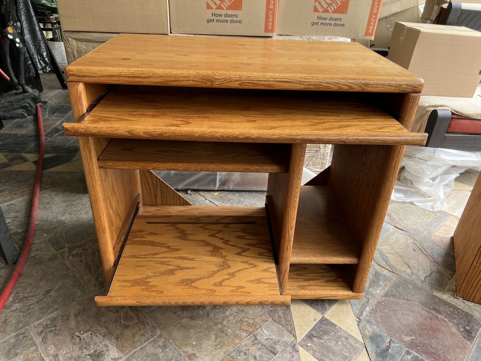 Solid Oak Computer / Printer Console