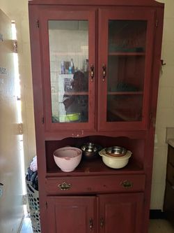 Mattress, dresser,mirror and china cabinet