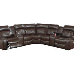 New Brown Power Recliner Sectional Couch! Free Delivery!