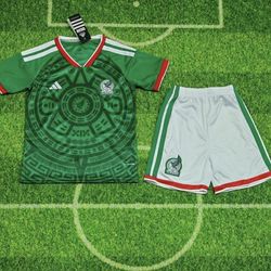Soccer Mexico kids niños set 4 a 12 años  jersey Mundial green New Jersey  short sleeve long sleeve Women’s size 2025 kids 4 years Alf to 12 years old
