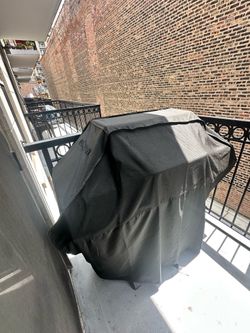 4 burner grill w cover and grill tools + small table and chairs