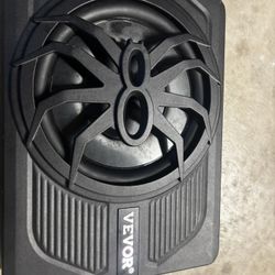 VEVOR 10” Underseat Powered Subwoofer – 440W Slim Sub w/ Built-In Amp & Remote
