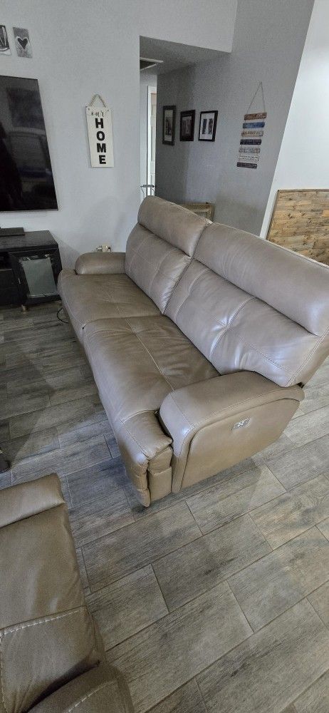 Full 3 Piece Leather Power Reclining Couch Set (Single, Dual, and Full Couch)