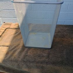 Very Nice Medium Size Trash Can In Metal
