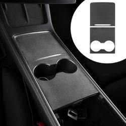 Tesla Model Y Model 3 Center Console Wrap Kit Flocked Cover Accessories 2024 2023 2022 2021