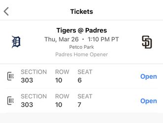 Padres opening day tickets