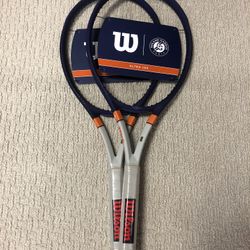 2X New Wilson Ultra 100 Roland Garros Limited Edition Tennis Racquets Grip Size 4 3/8