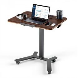 170]Standing Desk, Adjustable Height Mobile Stand Up Desk with Tilting Desktop, 28.2 x 20.7 in Small Computer Sit Stand Workstation, 33 lbs Capacity, 