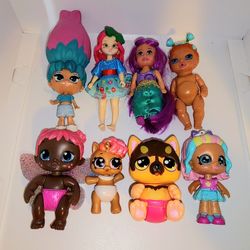 Lot of Baby Alive, Kindi kids, 5 surprise, Blume Dolls, TLC Kritters, and more