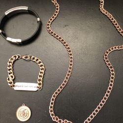 jewelry set 2 bracelets, pendant and chain, all for $5
