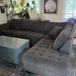 Grey Sectional Couch. 
