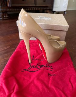 Christian Louboutin shoes, 160mm nude, patient leather