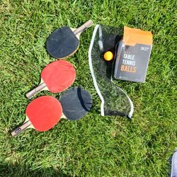 Ping Pong Paddles and Net