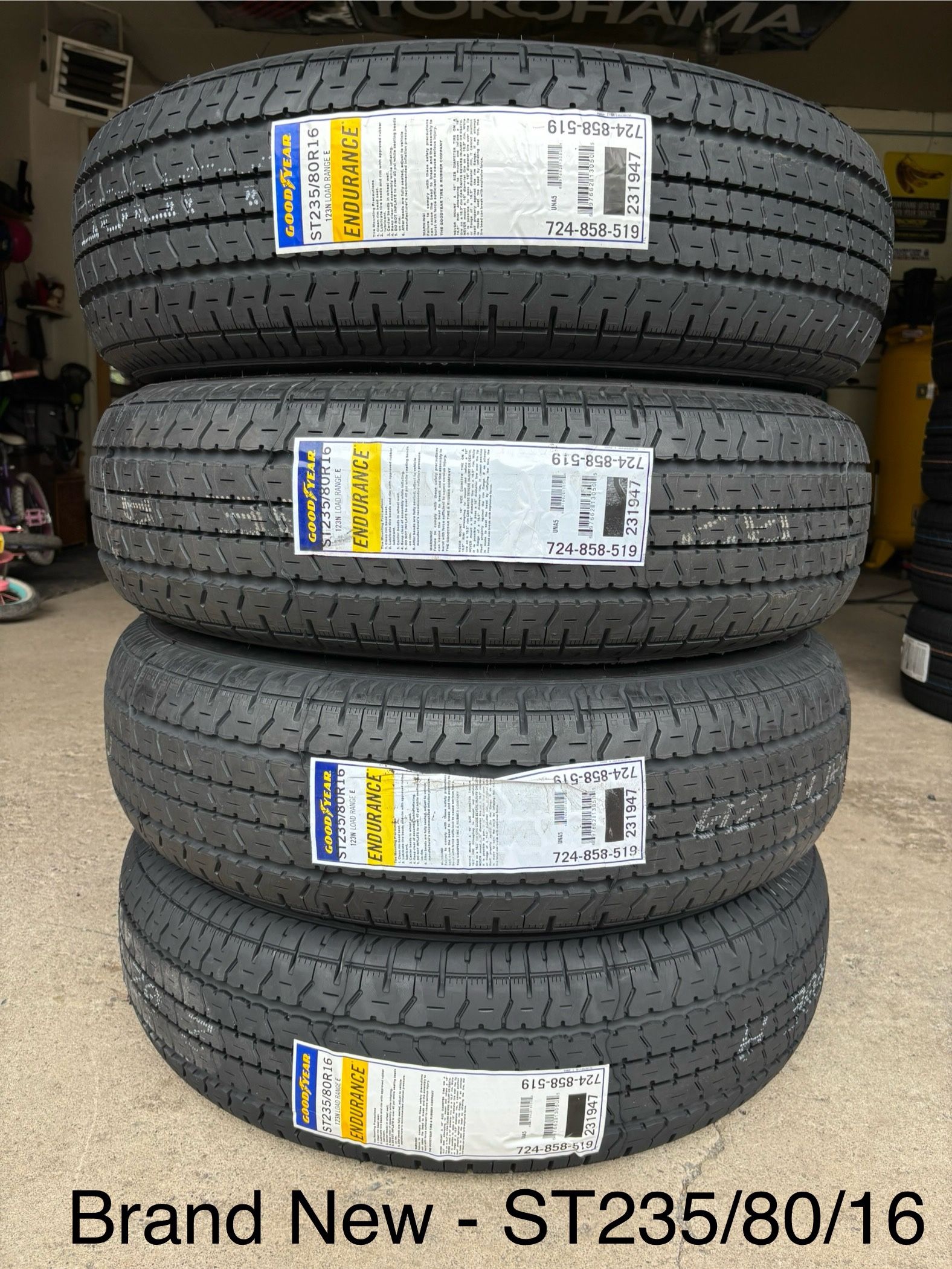 (4) - ST235/80/16 Goodyear Endurance Tires