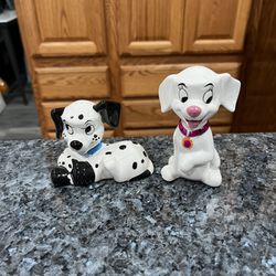 Disney 102 Dalmatians Salt & Pepper Shakers by Treasure Craft Unused.  Size 4 Inches Tall