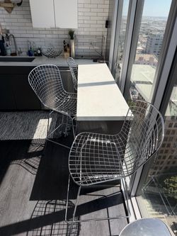 Chrome Wire Bar Stools – Set of 3