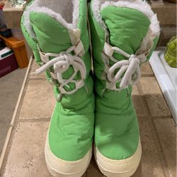 Vintage Lime Green Gimor Snow Boots-Moon Boots 