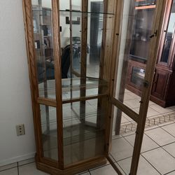 Oak curio cabinet