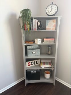 Standard 5-Shelf Bookcase / Bookshelf - Neutral Grey