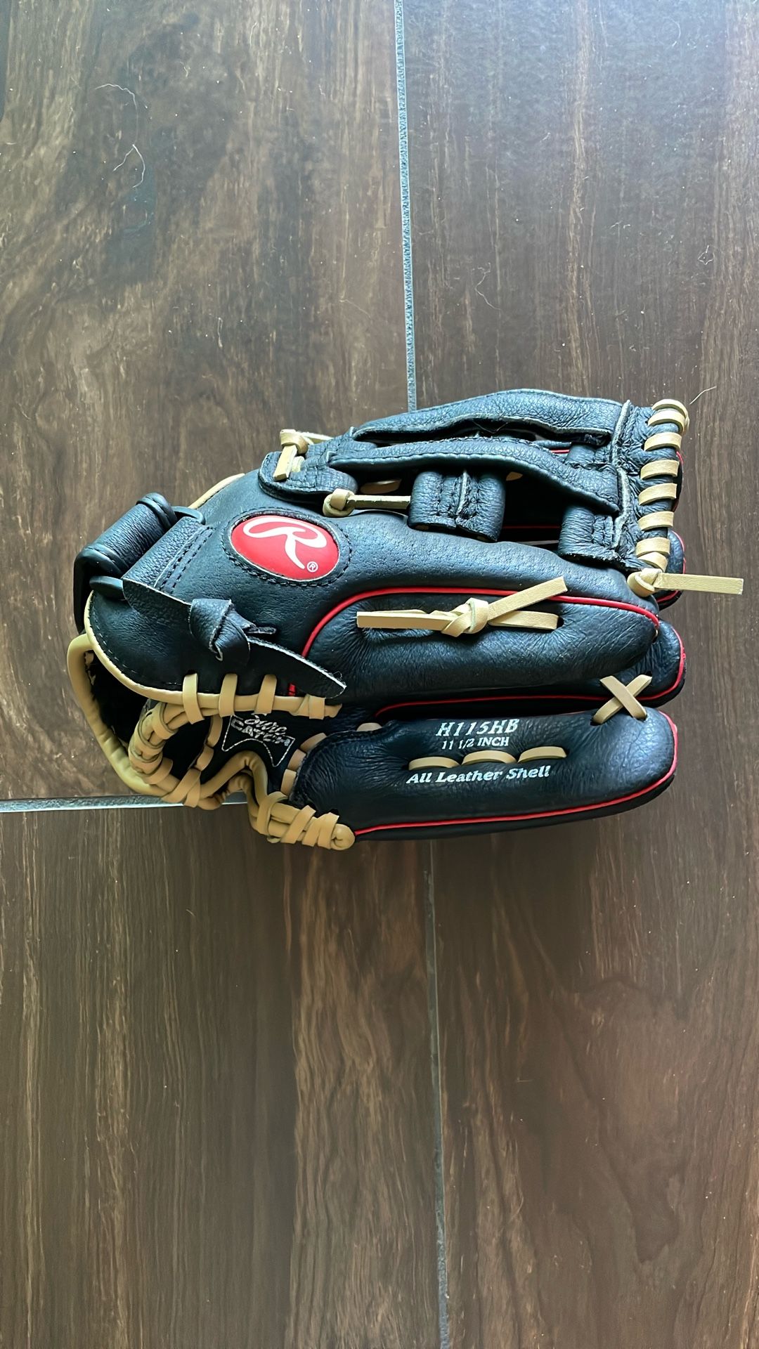 Rawlings Highlight Series H115HB 11 1/2" Leather Baseball Glove Black Left Hand
