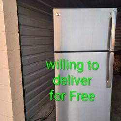 GE Stainless Steel Apartment Size Refrigerator(dimensions:28" W 28" D 67"H