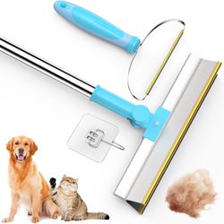 56’’ Pet Hair Remover Set Innovative Metal Edge Design Retractable Carpet Rake Scraper,Dog and Cat Pet Hair Deep Cleaner Brush Reusable Pet Hair Remov