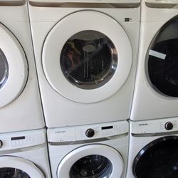 New Open Box Samsung Large Capacity Front Load Washer And Stackable Gas Dryer Set 