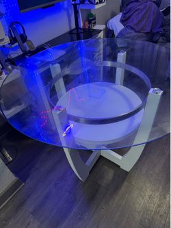 glass top round dining table