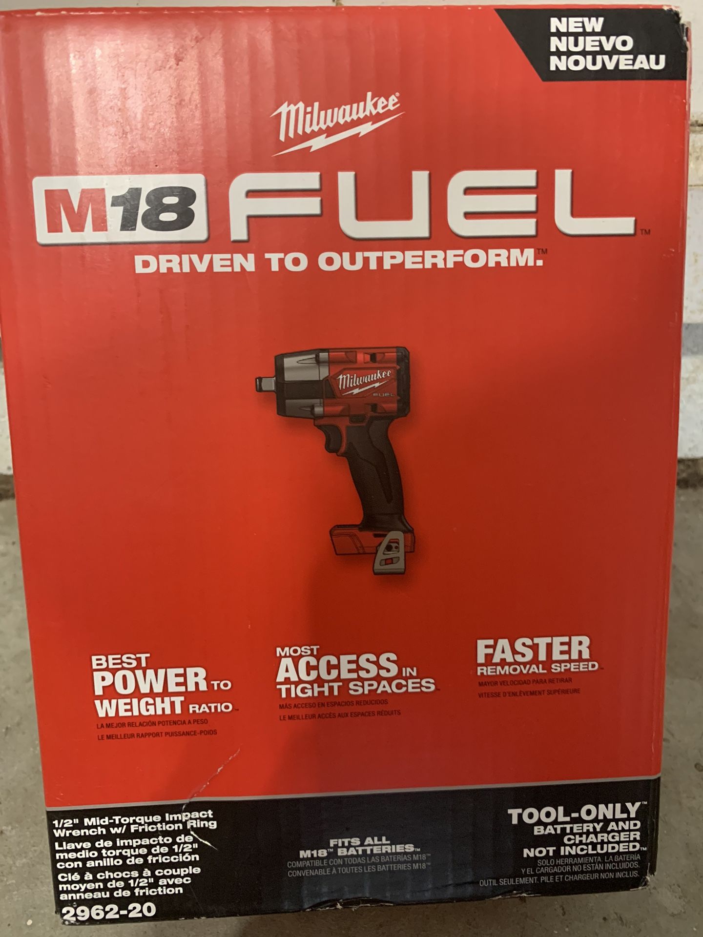 Milwaukee M18 FUEL Gen-2 18V Lithium-Ion Brushless Cordless Mid Torque 1/2 in. Impact Wrench w/Friction Ring (Tool-Only