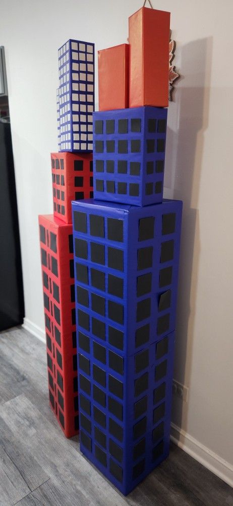 Spiderman Superheroe Buildings And Backdrop birthday Decorations