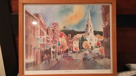 Signed Peter Huntoon watercolor print