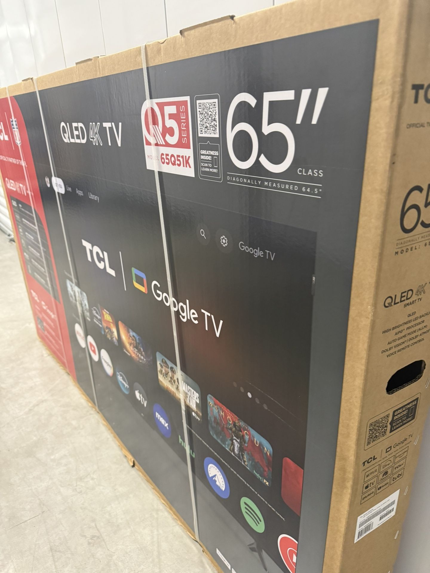 TCL 65” SMART GOOGLE TV 4K UHD 2025 MODEL. NEW IN BOX. DELIVERY AVAILABLE!