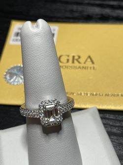 1.45 CT Emerald Moissanite Ring – Size 7, 925 Sterling Silver