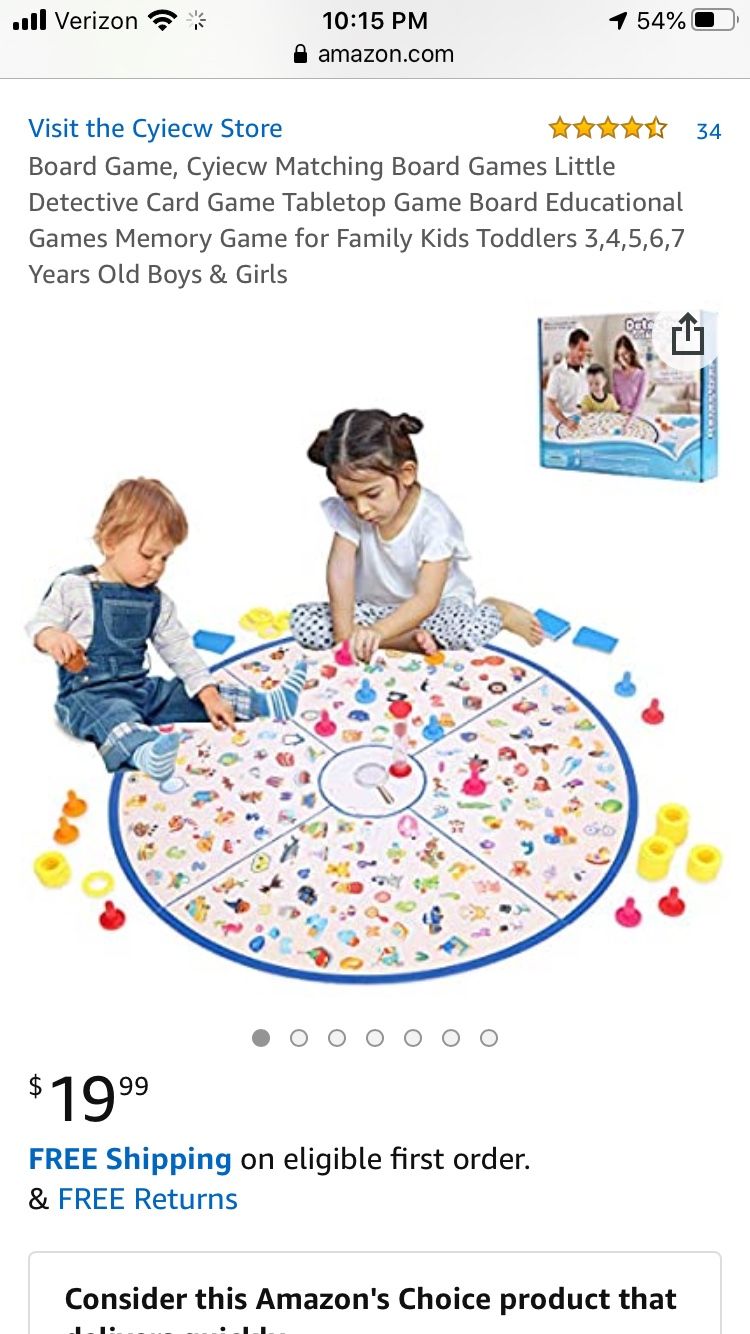 Lukat detectives looking chart memory board game
