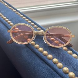 Rose Colored - Iced Out Sunglasses 