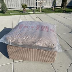 Big Tan Ottoman Couch Foot Rest Stool