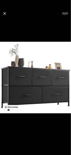 Black 5-Drawer Fabric Dresser