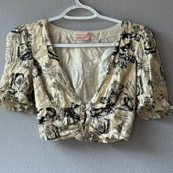 Urban Outfitters Comic Print Pearl Hook Crop Top – Size S