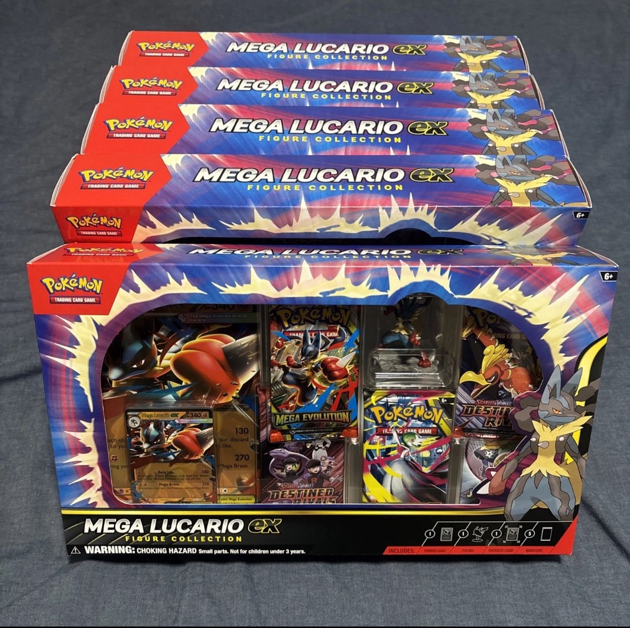Pokemon Mega Lucario ex Premium Figure Collection Box Lot Of 5