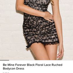 Black Laced Dress - Size: xs