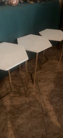 Set of 3 Hexagonal Side Tables