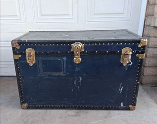 Vintage Blue Steamer Trunk