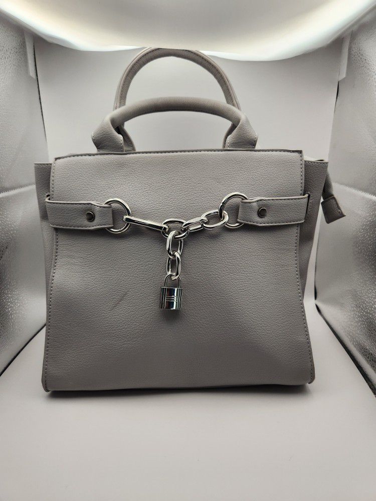 NWT Charming Charlie Grey Tote W Attachable Straps