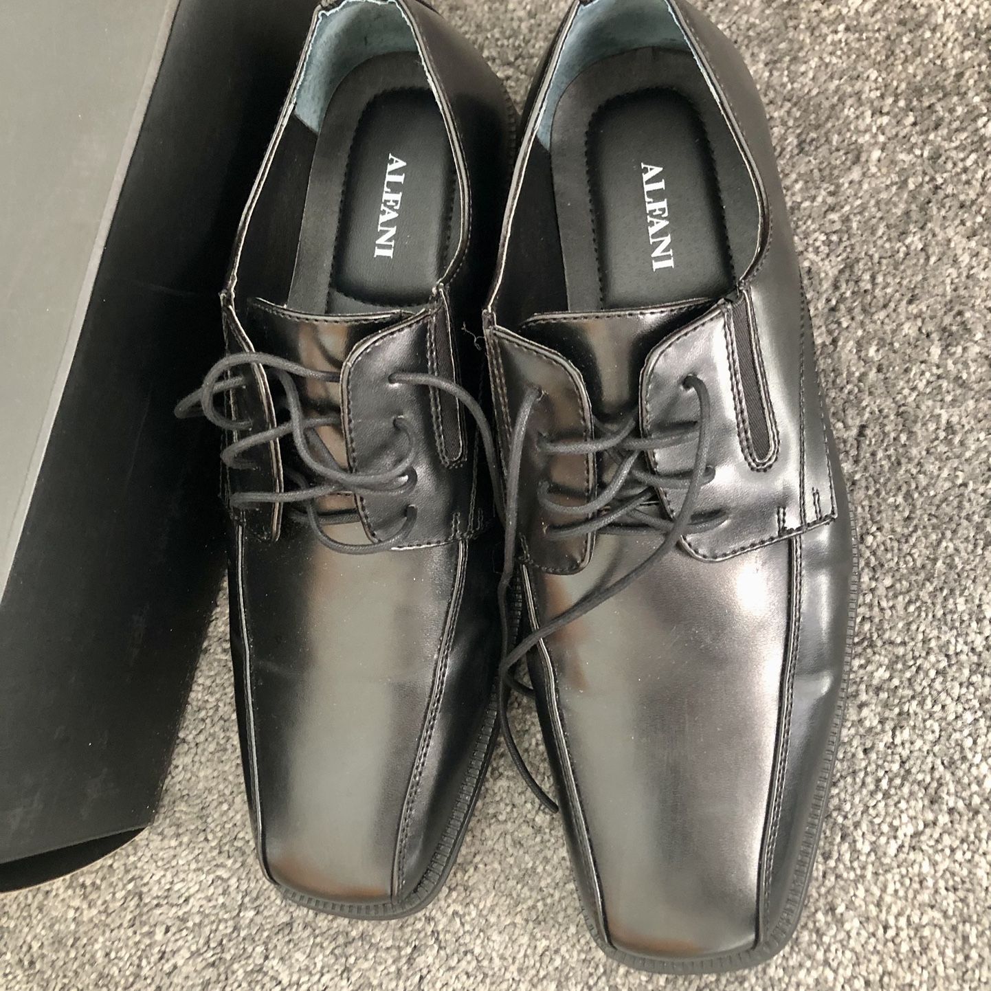 alfani mens dress shoes black Alfani Men's Walkerr Lace-Up Dress Shoes - Black