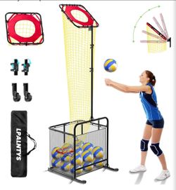 Volleyball Training Equipment, Volleyball Net System with Freely Height-Adjustable for Backyard, Volleyball Practice Net for Serving Setting Spiking, 