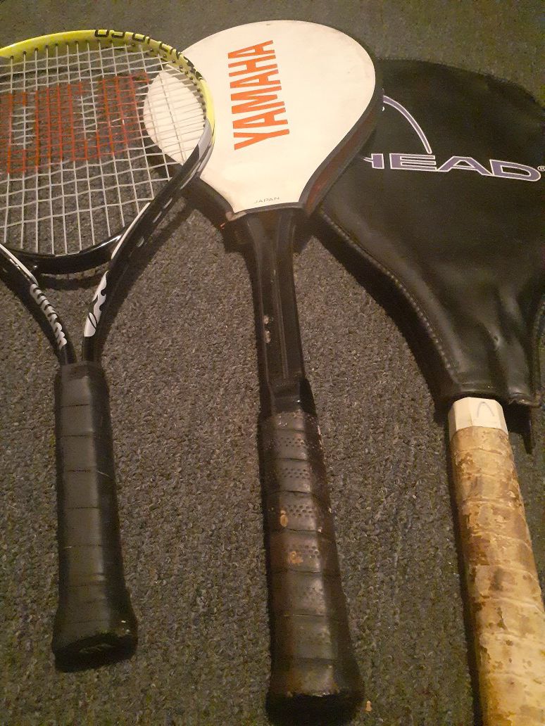 Yamaha Wilson and heads tennis rackets.