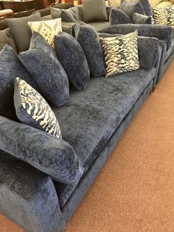 🇺🇸Huge Furniture Sale!🇺🇸 Brand New Blue Sofa Loveseat Livingroom Set! $50 Down Takes It Home Today!