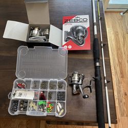 Fishing Rod and reels/ tackle box
