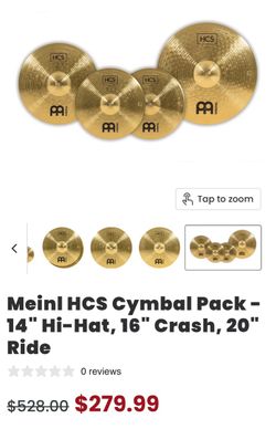 Meinl HCS Cymbal Pack – 14" Hi-Hat, 16" Crash, 20" Ride