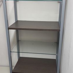 Wood, Metal & Glass 6 Shelf Display Shelves / Bookshelf (2 available)